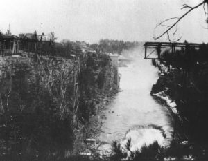 Building of Peanut Railroad at Ausable Chasm